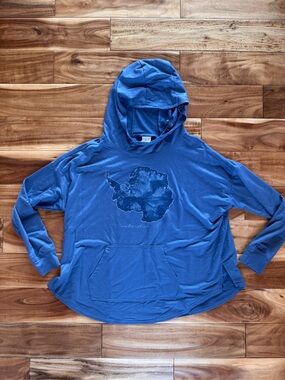 Gear Lightweight Blue Women's Hoodie Sweatshirt with Antarctica Graphic